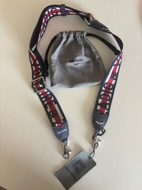 Zadig & Voltaire Navy, Red and White Logo Webbing Strap